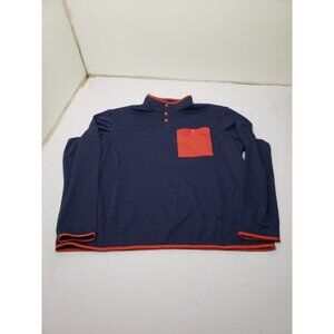 Duluth Trading Co Mens Size 2XL Snap Pullover Relaxed Fit Navy Blue & Red